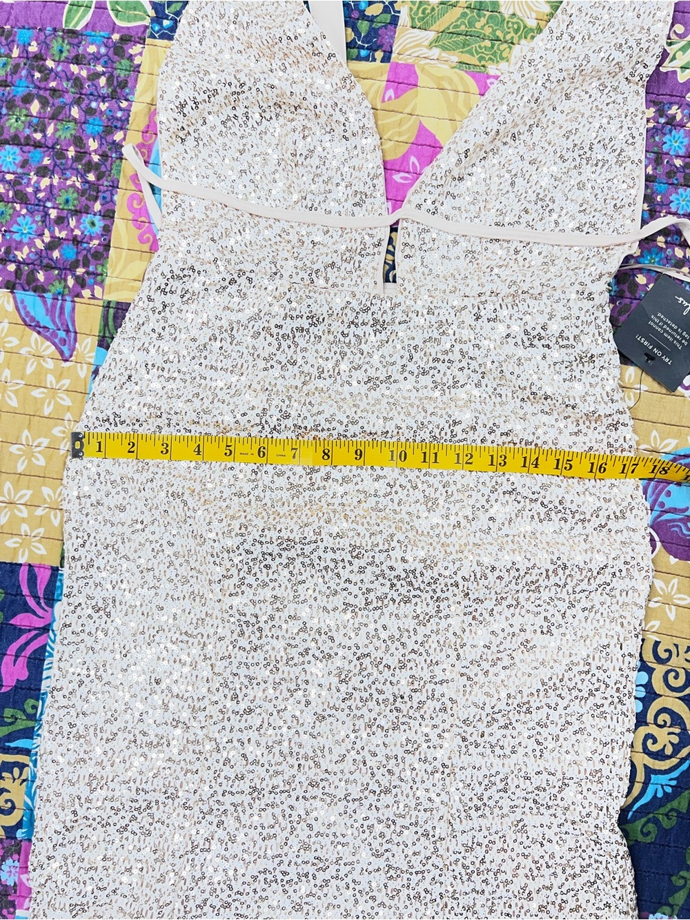 Lulu’s  Wish Granted Beige Sequin Maxi Dress • Large • NWT - Picture 11 of 16